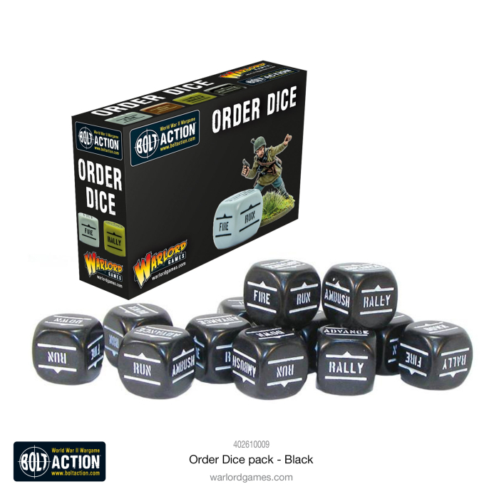 Bolt Action – Orders Dice – Schwarz